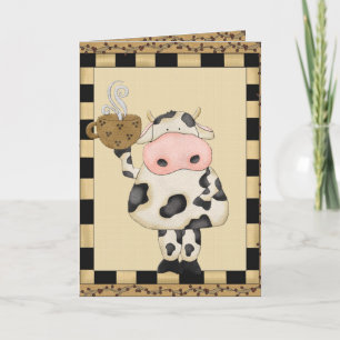 Coffee Cow ajouter des mots carte de voeux