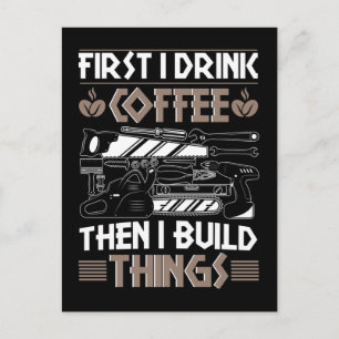 Coffee Craftsman Funny Carpenter Father Woodarbeid Briefkaart