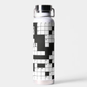 Coffee Crossword Puzzle Patroon Waterfles (Achterkant)
