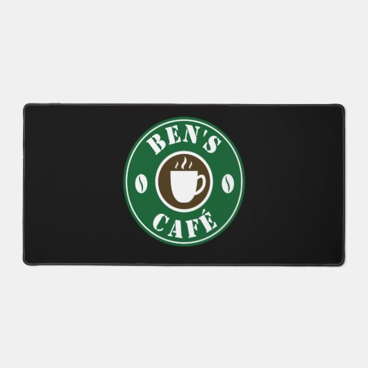Coffee cup and beans logo custom counter bureaumat (Voorkant)