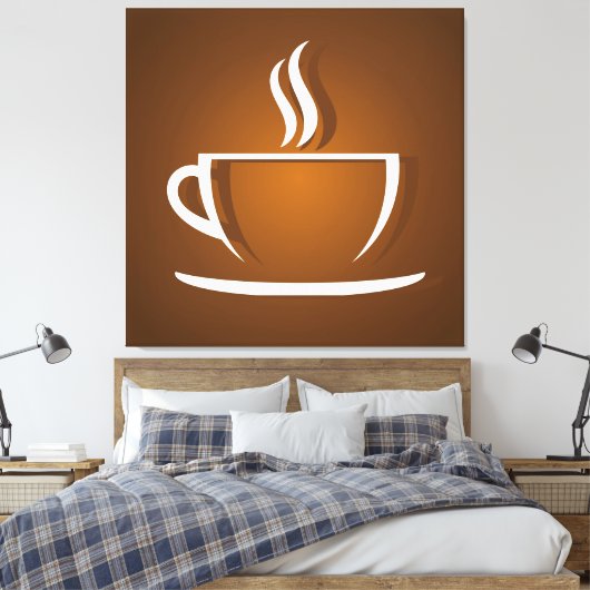 Coffee cup brown canvas afdruk (Insitu (Slaapkamer))
