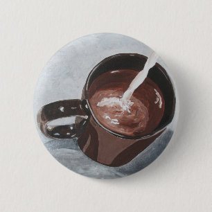 Coffee Cup Button - Zilver en goud