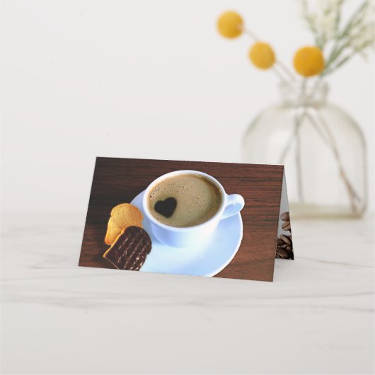Coffee Cup Cookie Heart Shaped Foam Gift Kaart (Voorkant)
