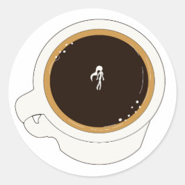 Coffee Cup Diver Ronde Sticker