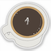 Coffee Cup Diver Sticker (Voorkant)