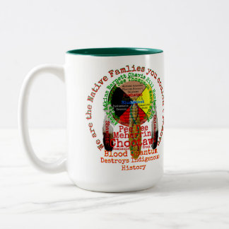 Coffee Cup Indigenous family Totem  Tweekleurige Koffiemok