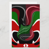 Coffee cup Kenya Flag Hakuna Matata Briefpapier (Voorkant / Achterkant)