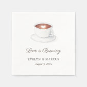 Coffee Cup Love is het brouwen van koppels huwelij Servet (Voorkant)