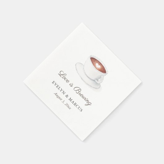 Coffee Cup Love is het brouwen van koppels huwelij Servet (Hoek)