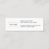 Coffee Cup Loyalty Kaart, eenvoudig budget (Achterkant)