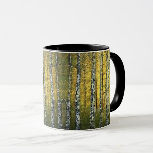 Coffee Cup Mok Acadia Forest Birch Trees (Voorkant rechts)