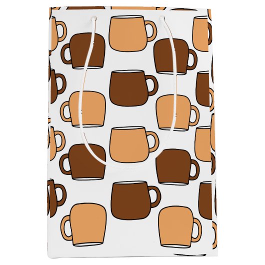 Coffee Cup patroon Medium Cadeauzakje (Voorkant)