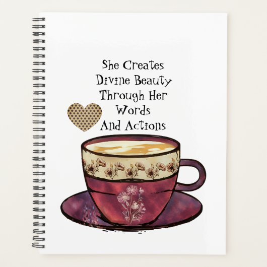 Coffee Cup Quote Motivatie Roze Wit Dagboek Planner (Voorkant)