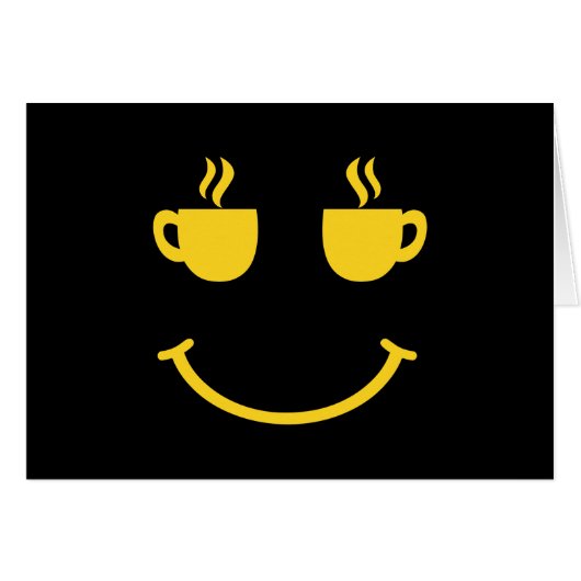 Coffee Cup Smile Wenskaart (Voorkant Horizontaal)