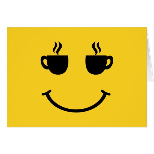 Coffee Cup Smile Wenskaart (Voorkant Horizontaal)
