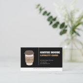 Coffee Cups Black White Cafe Customer Loyalty Card (Staand voorkant)