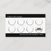 Coffee Cups Black White Cafe Customer Loyalty Card (Achterkant)