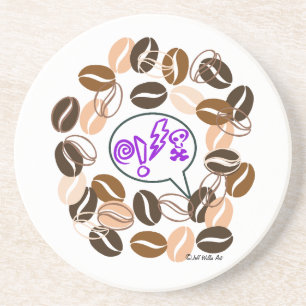 COFFEE & CUSSIN' van Jeff Willis Art Zandsteen Onderzetter