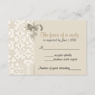 Coffee Damask RSVP-kaarten RSVP Kaartje