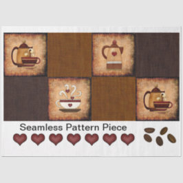 Coffee Design Rustic Decoupage Seamless Pattern Ti Tissuepapier