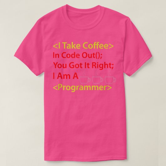 Coffee Developer Software Engineer Programmer Nerd T-shirt (Design voorkant)