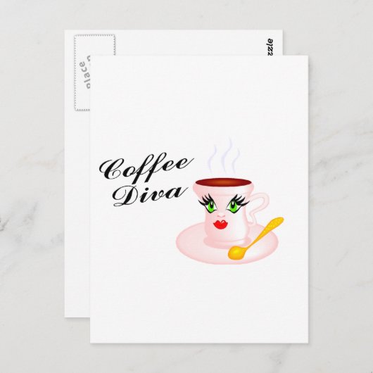 Coffee Diva Briefkaart (Voorkant / Achterkant)