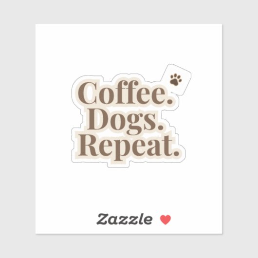Coffee Dogs Repeat Sticker | Dog Lover Coffee (Feuille)