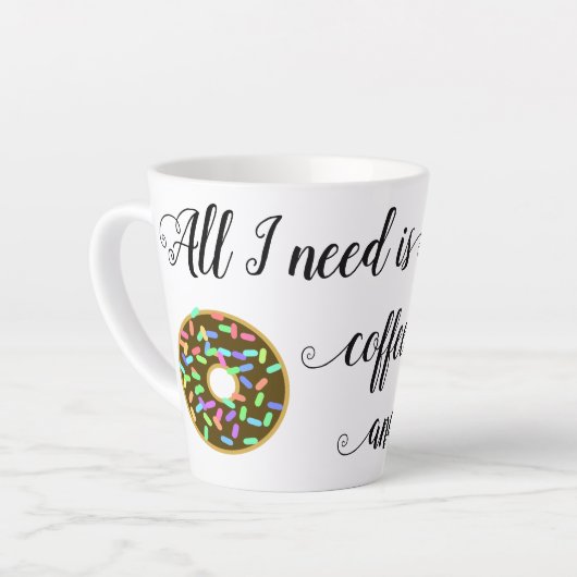 Coffee Donuts Funny Quote Latte Mok (Linkerhoek)