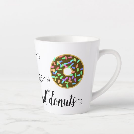 Coffee Donuts Funny Quote Latte Mok (Rechts)