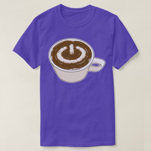 Coffee Drink Computer Power Button T-shirt (Design voorkant)