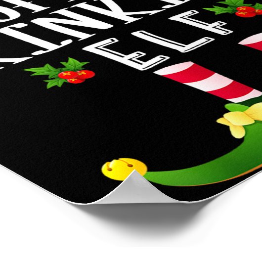 Coffee Drinking Christmas Elf Matching Pajama X-ma Poster (Hoek)