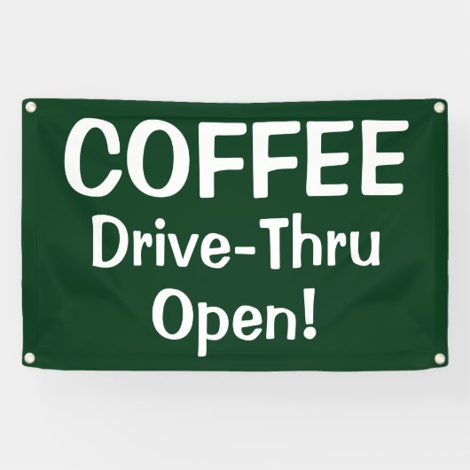 COFFEE Drive-Thru Open! Banner (Horizontaal)