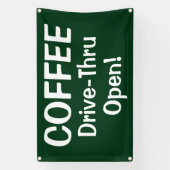 COFFEE Drive-Thru Open! Banner (Verticaal)
