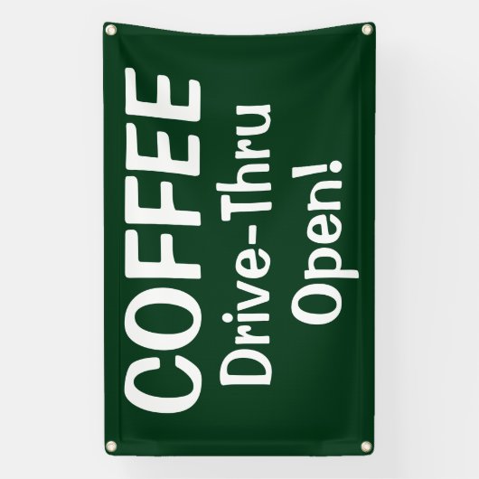 COFFEE Drive-Thru Open! Banner (Verticaal)