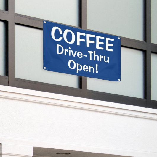 COFFEE Drive-Thru Open! Banner (Buitenkant Gebouw)