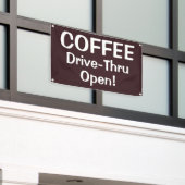 COFFEE Drive-Thru Open! Banner (Buitenkant Gebouw)