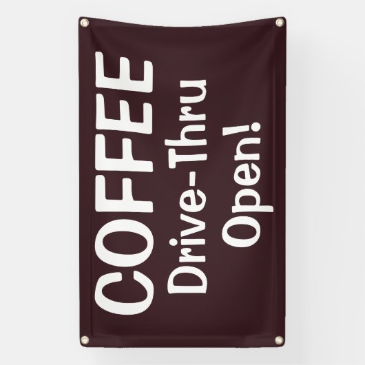 COFFEE Drive-Thru Open! Banner (Verticaal)