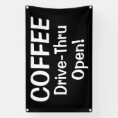 COFFEE Drive-Thru Open! Banner (Verticaal)