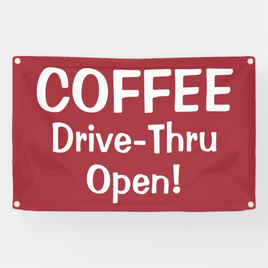 COFFEE Drive-Thru Open! Banner (Horizontaal)