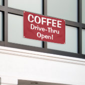 COFFEE Drive-Thru Open! Banner (Buitenkant Gebouw)