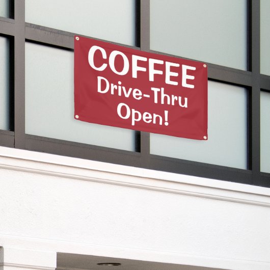 COFFEE Drive-Thru Open! Banner (Buitenkant Gebouw)