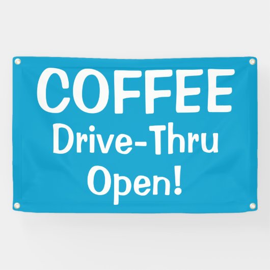 COFFEE Drive-Thru Open!-banner Spandoek (Horizontaal)