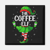 Coffee Elf Christmas Girls Women Elf Squad Xmas Fa Magneet (Voorkant)