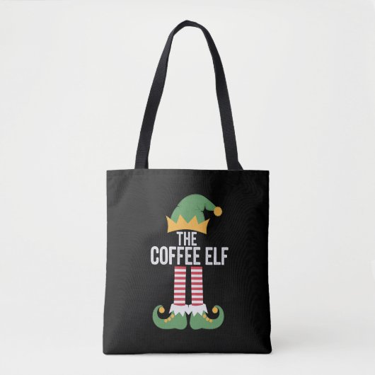 Coffee Elf Family Matching Group Kerstmis Draagtas (Voorkant)