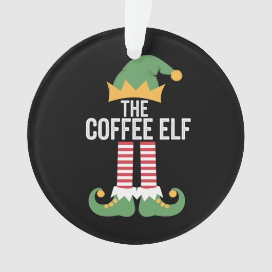 Coffee Elf Family Matching Group Kerstmis Ornament (voorkant)