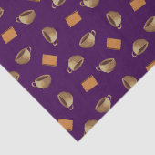 Coffee en Chocolate Biscuits Pattern Paars Food Tissuepapier (Detail)