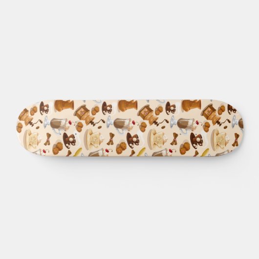 Coffee en Cookie Pattern Skateboard (Horizontaal)