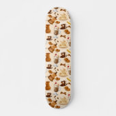Coffee en Cookie Pattern Skateboard (Voorkant)