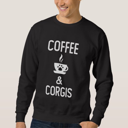 Coffee en Corgis Funny Corgi Dog en Coffee Trui (Voorkant)