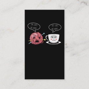 Coffee en Crochet Lady Crocheting Yarn Humor Visitekaartje